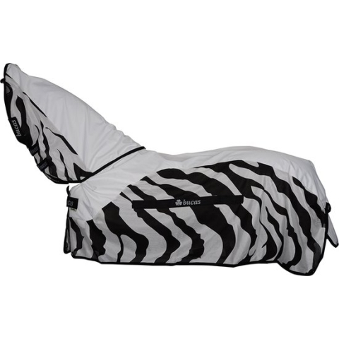 Bucas Vliegendeken Buzz-off Rain Zebra With Neck Zebra - 155/208