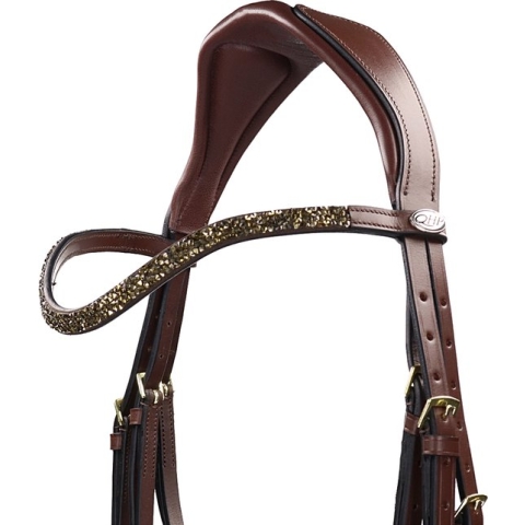 Qhp Hoofdstel Lupine Donkerbruin-beige - paard