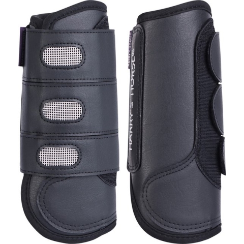 Harry's Horse Beenbeschermers Eventing Front Zwart - s