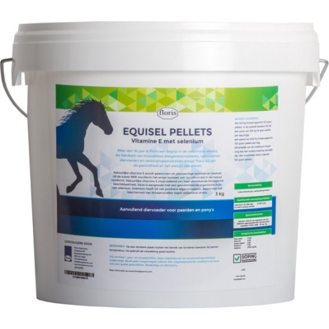 Floris EquiSel 3 kg, natuurlijke vitamine E en organische selenium als pellets voor paarden en pony's