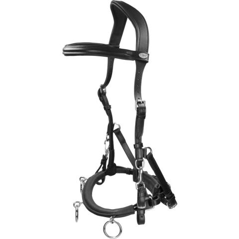QHP Kaptoom leer - maat Pony - black