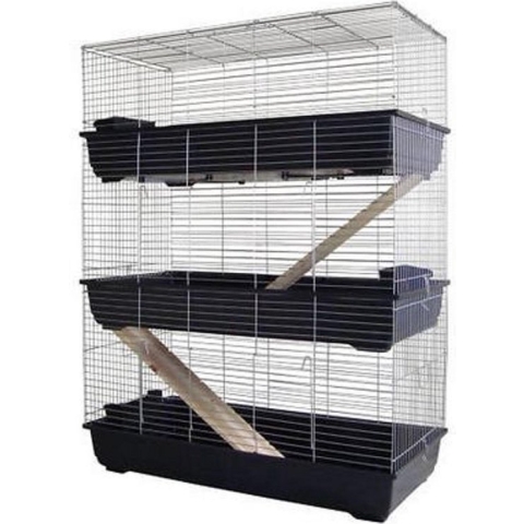Konijnenkooi / caviakooi Skyline Rabbit 100 triple zwart