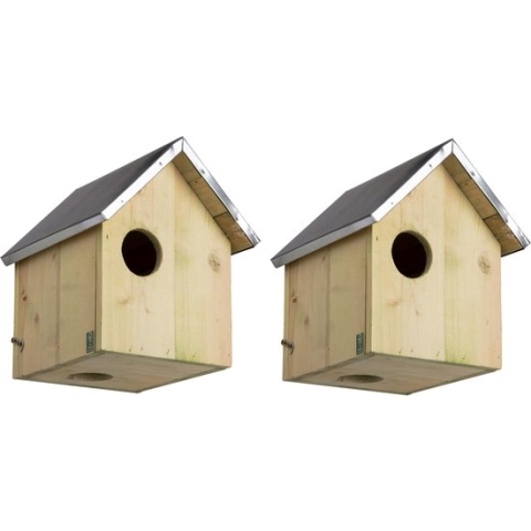 2x Stuks houten eekhoorn nestkasten 29 cm - Woonhuisjes voor eekhoorns