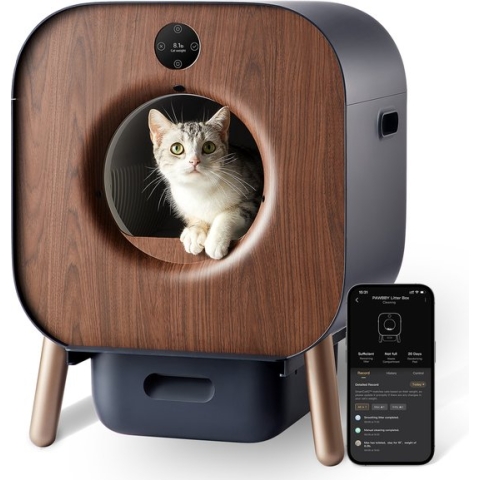 Pawbby Smart Kattentoilet Smart Self-cleaning Cat Litter Box - Zelfreinigend Kattenbak – Groot – Inclusief Afvalbak - Donkerblauw