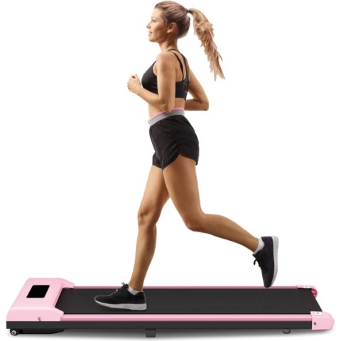 Draagbare loopband - Elektrische loopband - 1-10 Km/u instelbare snelheid - met LED-scherm en transportwielen - Roze
