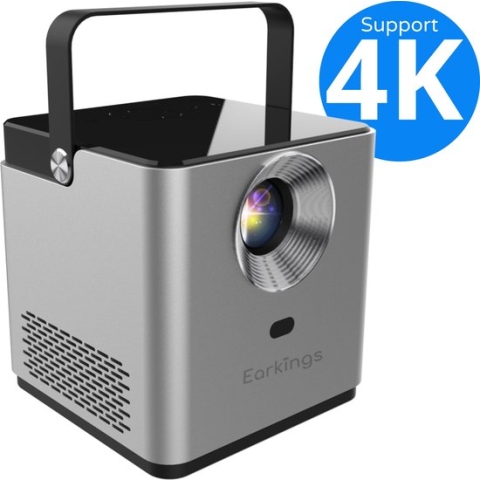 Earkings Beamer - Projector inclusief Afstandsbediening - Stream vanaf je Telefoon - Mini Beamer Grijs met Android Apps