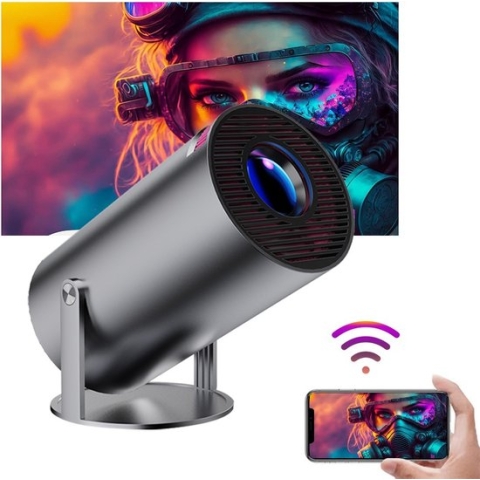 Mini beamer - Mini projector - Mini beamer smartphone - Mini beamer met wifi en bluetooth - INCLUSIEF 84 inch scherm.