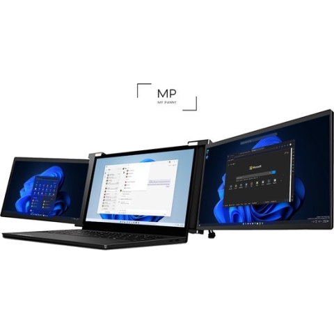MP Portable Monitor - TRI-Screen - Dual Portable Monitor - 2 x 14 Inch - Scherm - Monitor - 1920x1080P - 60 HZ - HDMI - Laptopscherm: 13” tot 16" - Donker grijs