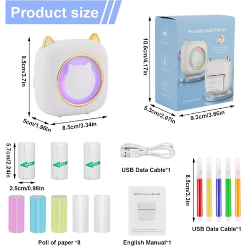 ShopGlobe - Mini Printer - Pocket Printers - Draagbare Printer - Mobiele Printer