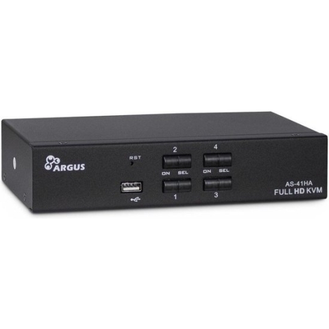 Inter-Tech AS-41HA HDMI KVM-switch Zwart