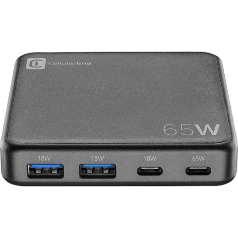 Cellularline Lader -Multipower - 65W - Zwart