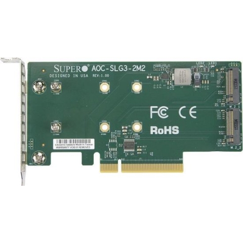 Supermicro AOC-SLG3-2M2 interfacekaart/-adapter M.2 Intern