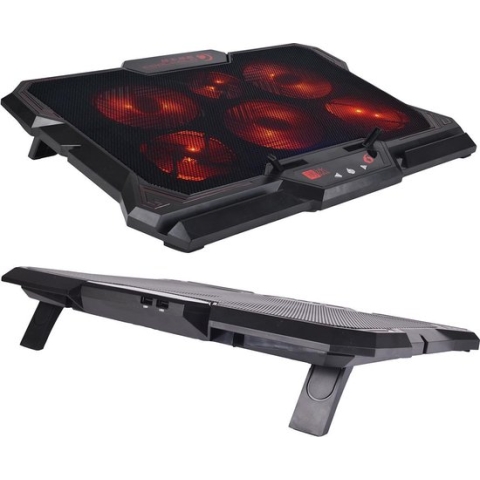 CoolCold Laptop Cooler 17 Inch - Gaming Laptop Cooler - Laptop Standaard Met 6 Ventilatoren - CPU Koeler - Rood