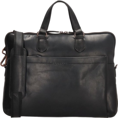 Genicci Dickens laptoptas 15 inch zwart