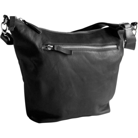 Schoudertas leer - zwart - met iPad vak - Perugia - Raw leathers