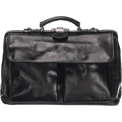 Mutsaers Mannen Laptoptas / Werktas / Aktetas - The Doctor - Zwart - 15 inch