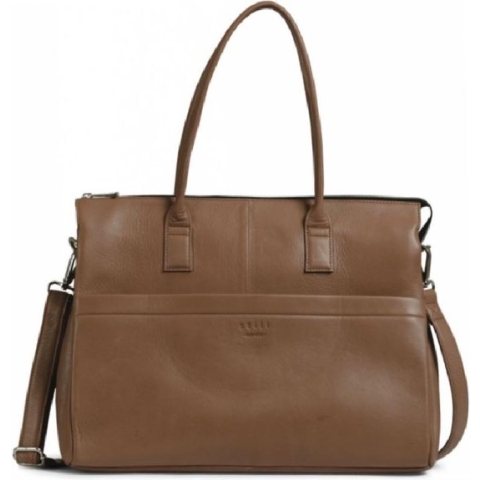 Still Nordic Anouk Leren Dames Schoudertas / Laptoptas - 13 inch - Hazel Bruin