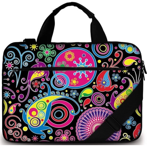 designer laptoptas voor 15-15,6 inch of 17-17,3 inch, met draagriem en draaggreep, inclusief extra vak voor muis en oplader 15,6 inch