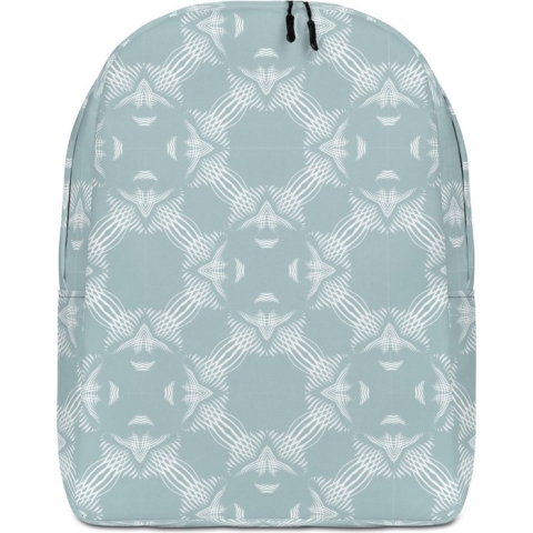 Rugzak - design Proud Pattern - 15 inch Laptopvak - Unisex - waterafstotend - verborgen vak achter - 20L- mintgroen wit