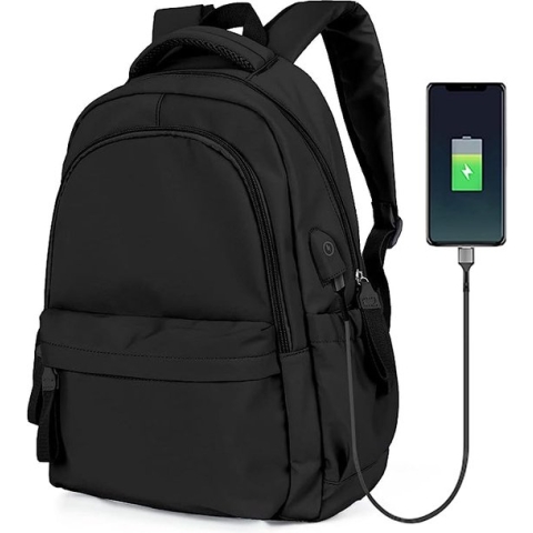 Laptoprugzak Vrouwen Rugzak Schoolrugzak voor Heren,Laptop Rugzak voor 15,6 Inch Laptop met USB-oplaadpoort,Waterbestendig Schooltassen,Lichtgewicht Waterdicht Werkrugzak Dagrugzak