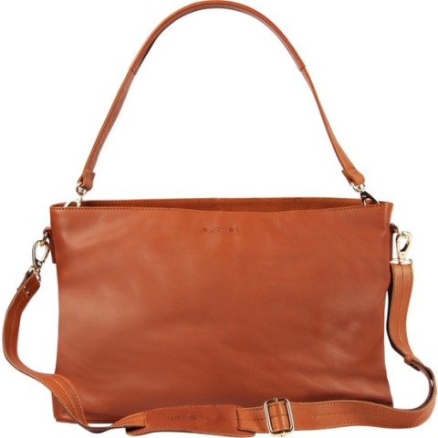 Plevier Millau schoudertas 15.6 inch cognac.