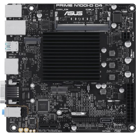 ASUS PRIME N100I-D D4, Intel, NA (geïntegreerde CPU), Intel Processor N, N100, 16 GB, DDR4-SDRAM