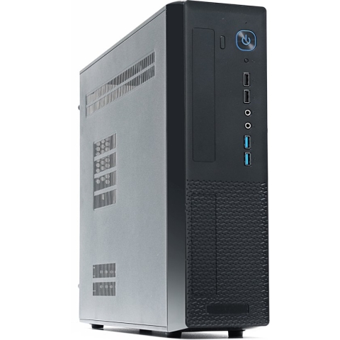 Mini-ITX / Micro-ATX SlimTower Desktop Behuizing + 400W TFX Voeding - Slim Tower Desktop with 400W TFX PSU. 2x USB3.0 /2x USB2.0