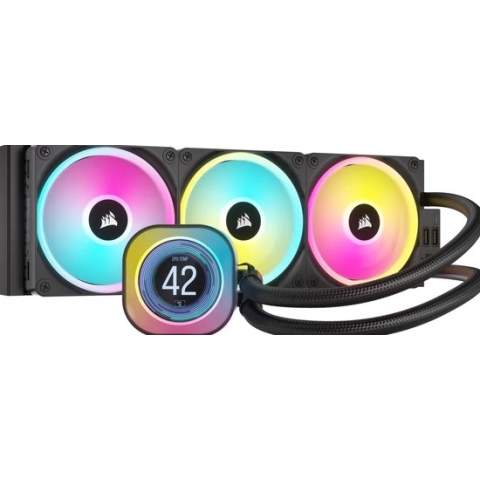 Corsair iCUE LINK H150i LCD - Vloeistofkoelsysteem processor - afmeting radiator: 360 mm - voor Intel LGA: 1700, 1200, 115X - AMD AM5, AM4 - koper, aluminium - 3x iCUE LINK QX120 RGB fans - zwart