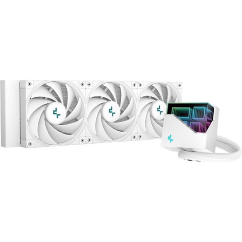 DeepCool LT720 WH - Vloeistofkoelsysteem processor - afmeting radiator: 360 mm - (voor: Intel LGA 2066, 2011-v3, 2011, 1700, 1200, 115x - AMD AM5, AM4, AM3, FM2) - 3x 120mm Fan - Aluminium, koper - wit