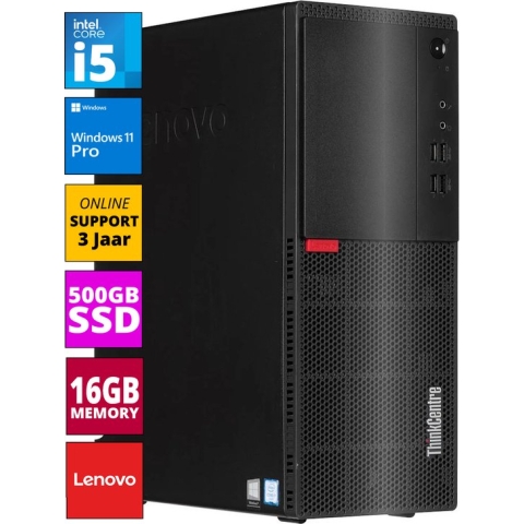 Office PC - Intel Core i5 - 500GB SSD - 16GB RAM - Intel® HD Graphics 630 - M710T-01 - Windows 11 - Allround Computer + WiFi & Bluetooth