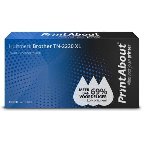 PrintAbout huismerk Toner TN-2220 XL Zwart Voordeelbundel Extra hoge capaciteit geschikt voor Brother