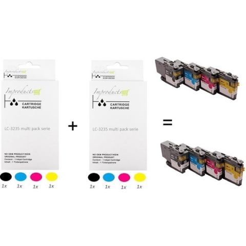 Improducts® Inkt cartridges - Alternatief Brother LC3235/ LC-3235 / 3235 8 stuks