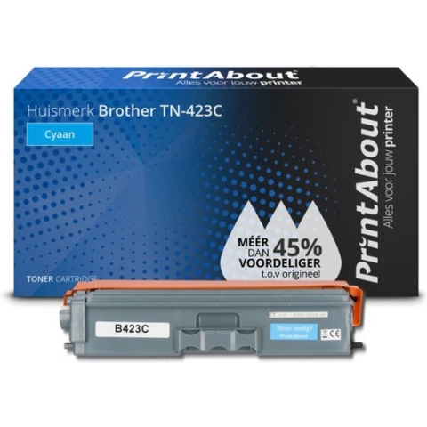 PrintAbout huismerk Toner TN-423C Cyaan Hoge capaciteit geschikt voor Brother