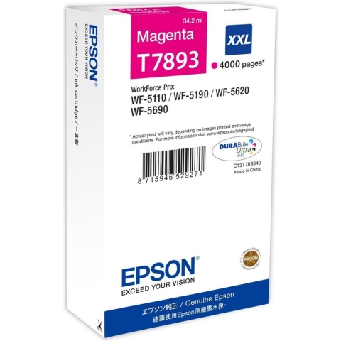 Epson T7893XXL - Inktcartridge / Magenta / Extra Hoge Capaciteit