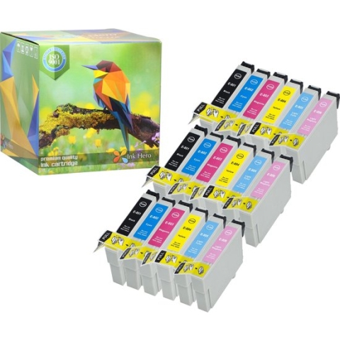 Ink Hero - 18 Pack - Inktcartridge / Alternatief voor de Epson Stylus Photo P50 PX650 PX660 PX700 PX700W PX710 PX710W PX720WD PX730WD PX800 PX800FW PX810 PX820FWD PX830FWD R265 R285 R360 RX560 RX585 RX685 T0807 T0801 T0802 T0803 T0804 T0805 T0806