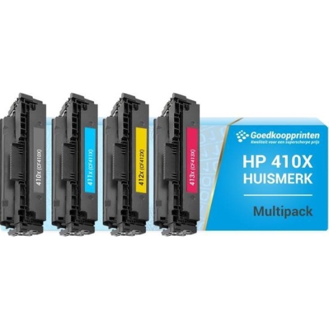 Compatible XL-versie HP CF410A / CF410X + 3 Kleuren toner Multipack