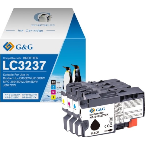 G&G Huismerk Inktcartridge Alternatief voor Brother LC-3237 - multipack
