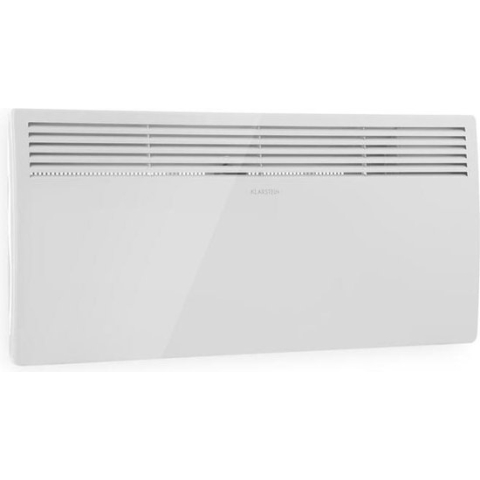 Klarstein Hot Spot Slimcurve Verwarming - 80X40Cm - 40M² - 2000W - 5-40°C - LED Display - Ip24 Spatwaterbescherming - Clever Heat Programming - Wandverwarming - Inclusief Montagemateriaal - Elektrisch - Gebogen Design - Praktisch En Luxe - Wit