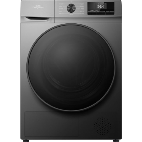 Everglades EVHP9056B Zeer Zuinige Warmtepompdroger - Titanium Grijs - 9KG - A+++ - Incl. Afvoerset - 5 Jaar Garantie