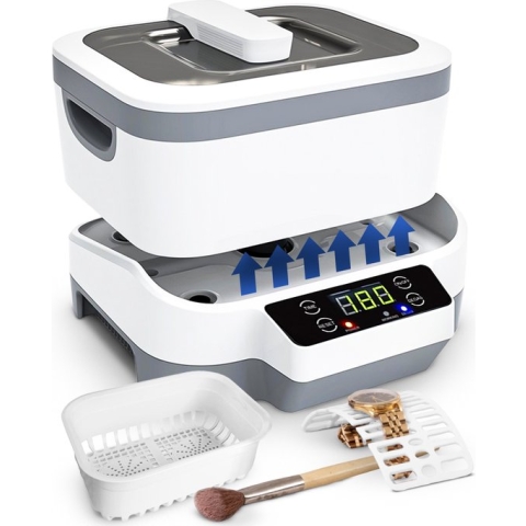 Samako Ultrasoon Reiniger PowerWave - Reinigingsapparaat - Ultrasoonbad - Brillen - Sieraden - Horloge - Make-up kwast - 1200 ml