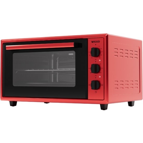 Wiggo WMO-E456(R) - Vrijstaande Mini Oven - 45 liter - 2000 Watt - Timer - Rood