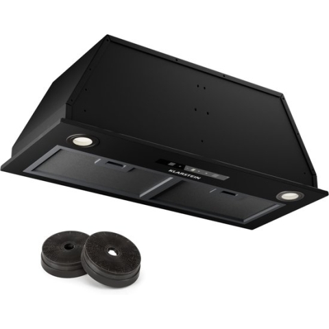 Klarstein Afzuigkap - Afzuig-/Recirculatiekap met filter - LED-Verlichting - Timer & touch bedieningspaneel - Stille inbouwafzuigkap met 439 M³/H luchtstroom - Zwart