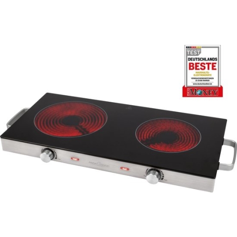 ProfiCook DKP 1211 - dubbele kookplaat - infrarood - RVS