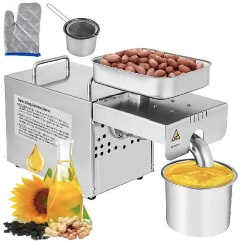 Happyment Oliepers Machine - Olie Persmachine - Zonnebloemolie - Amandelmolen - Notenpers - Notenmolen - Notenmaler - 460W