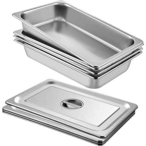 Steam Table Pans Bain-Marie 4 Pack Full Size Catering Commercial STRONG PACKING