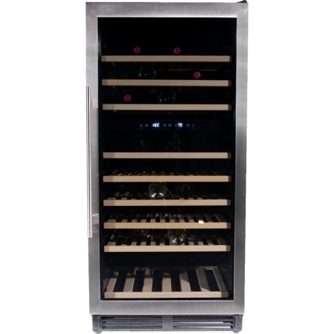 Vinata Premium Wijnklimaatkast Grivola - Vrijstaand en Onderbouw - RVS - 110 flessen - 131 x 59.8 x 68.5 cm - Glazen deur