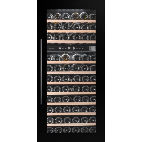 Temptech OZ124DB- inbouwwijnkoelkast - 74 flessen - 2 zones - zwart