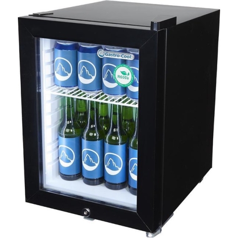 Gastro-Cool KW25 - Mini koelkast met glazen deur 23 Liter - Zwart/Zwart/Wit 247201