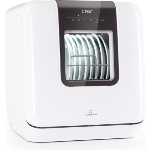Klarstein Melville 3 Mini-Vaatwasser - 3 Couverts - Vrijstaand - 7 Programma'S - Touch Control - Waterverbruik: 6 Liter - 58 Db - Wit