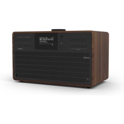Revo SuperCD - Walnoot/Zwart | CD-speler - Dab Radio - Internetradio - USB - Bluetooth AptX